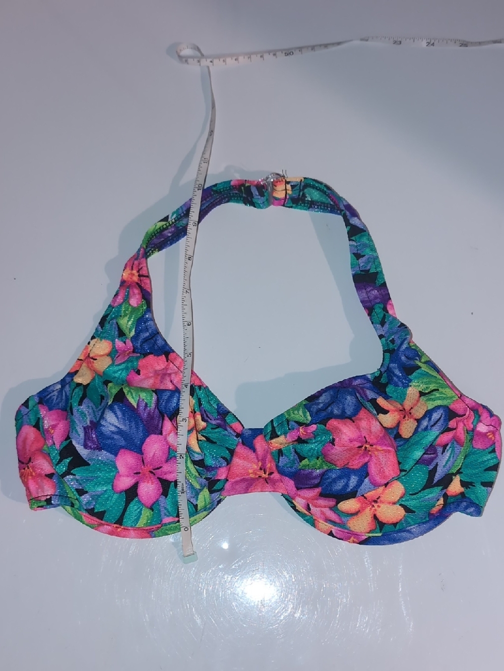 Vintage Le Cove High Waist Neon Floral Bikini Swimsuit - Picture 12 of 14